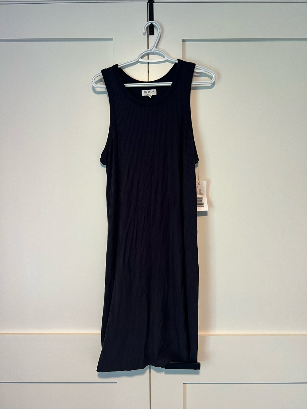 Ribbed Sleeveless Hudson North Black Midi Dress